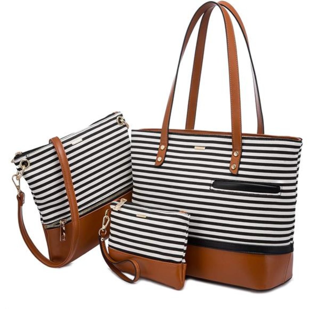 Women's Purses Satchel Handbags Shoulder Hobo Tote Bag Handle Crossbody 3pc Set